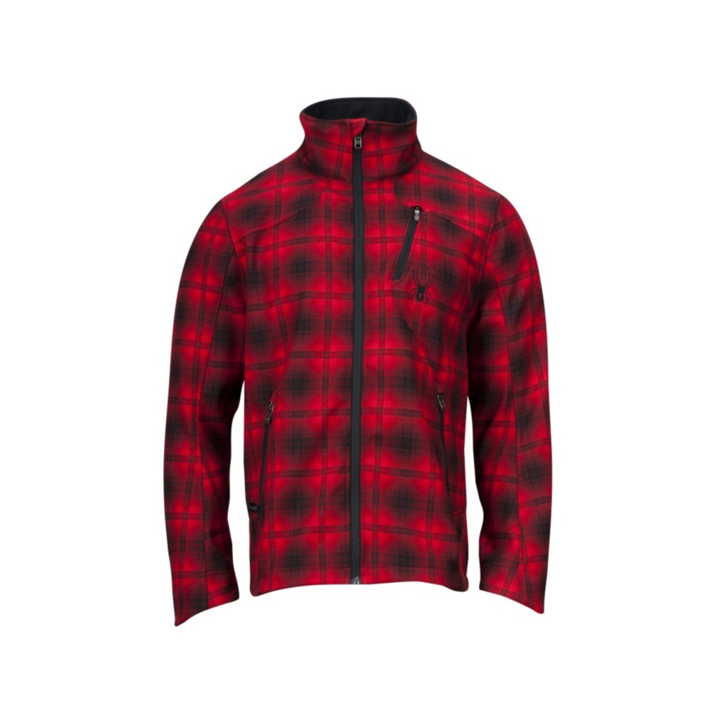 Spyder Fresh Air Novelty Soft Shell Ski Jacket, Red Plaid, medium