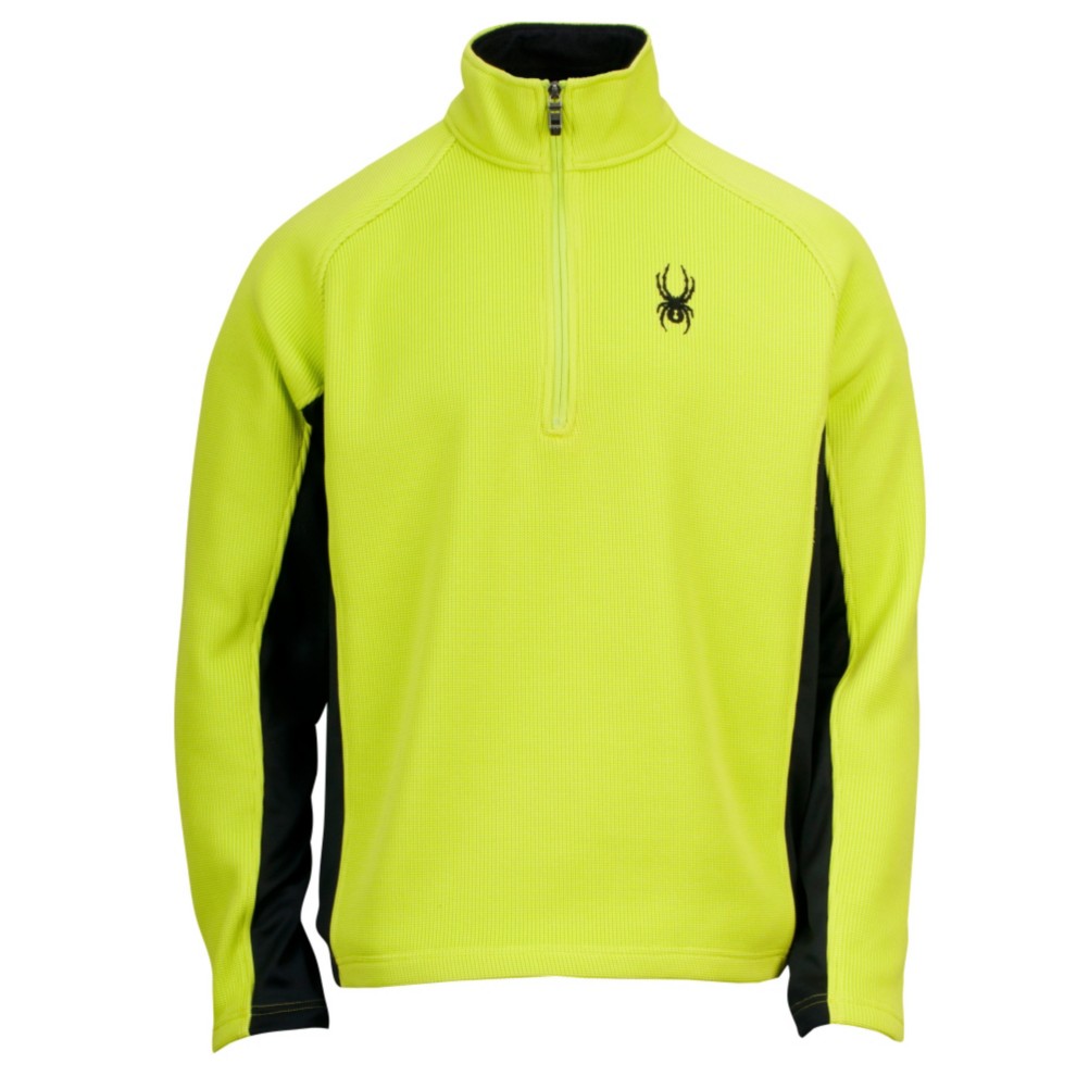 Spyder Core Outbound Half Zip Mens Sweater, Sharp Lime-Black, swatch
