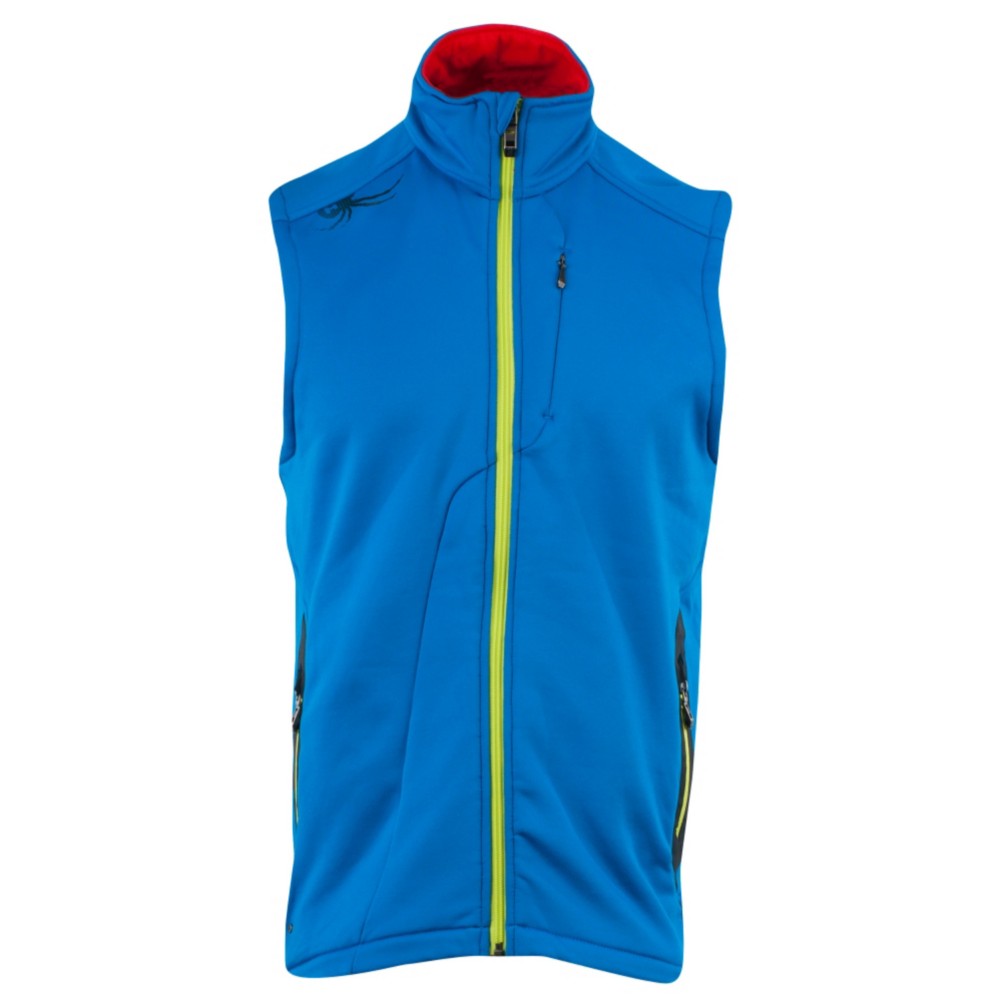 Spyder Caliber Fleece Mens Vest, Collegiate-Sharp Lime, swatch