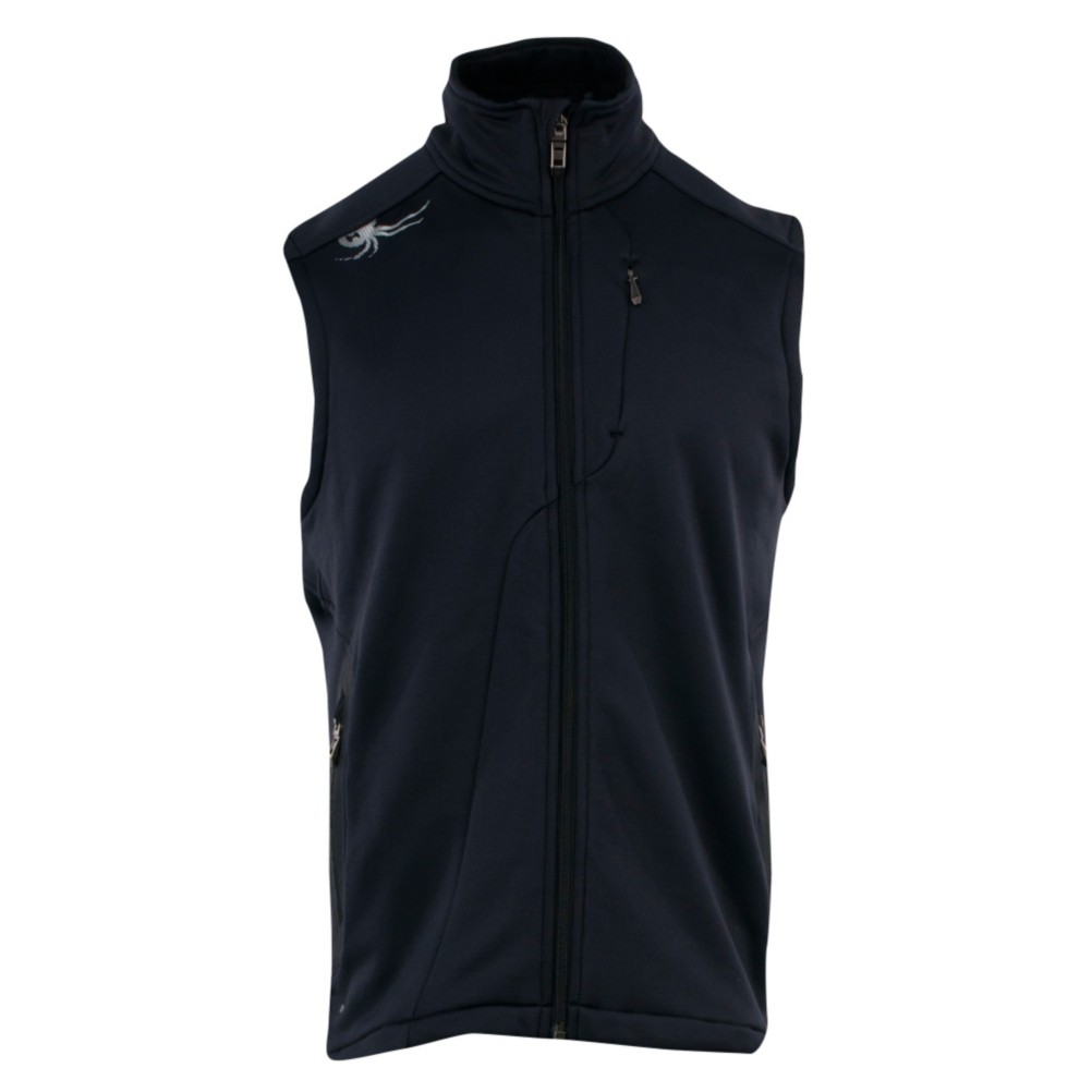 Spyder Caliber Fleece Mens Vest, Black-Silver, medium