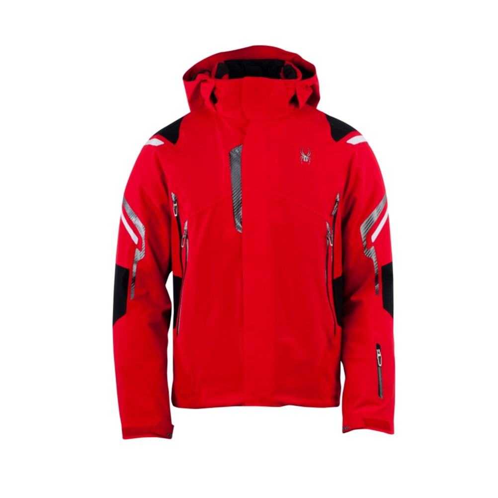 Spyder Bromont Mens Insulated Ski Jacket, Red-Black-White, medium