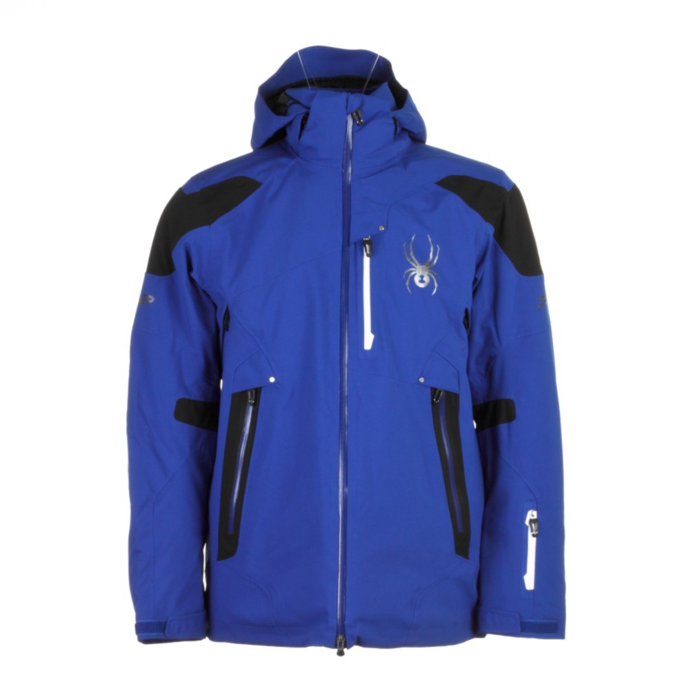 Spyder Leader Mens Insulated Ski Jacket, Just Blue-Black-White, swatch
