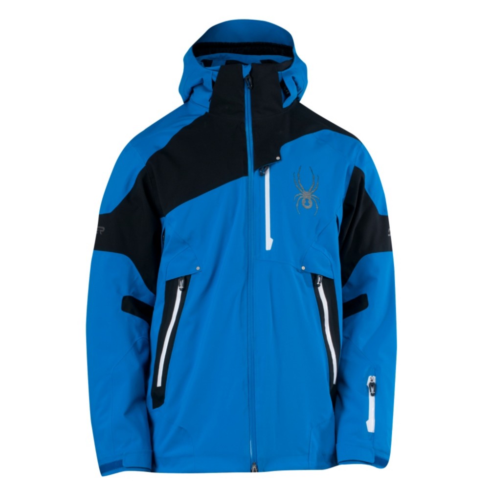 Spyder Leader Mens Insulated Ski Jacket, Collegiate-Black-White, swatch