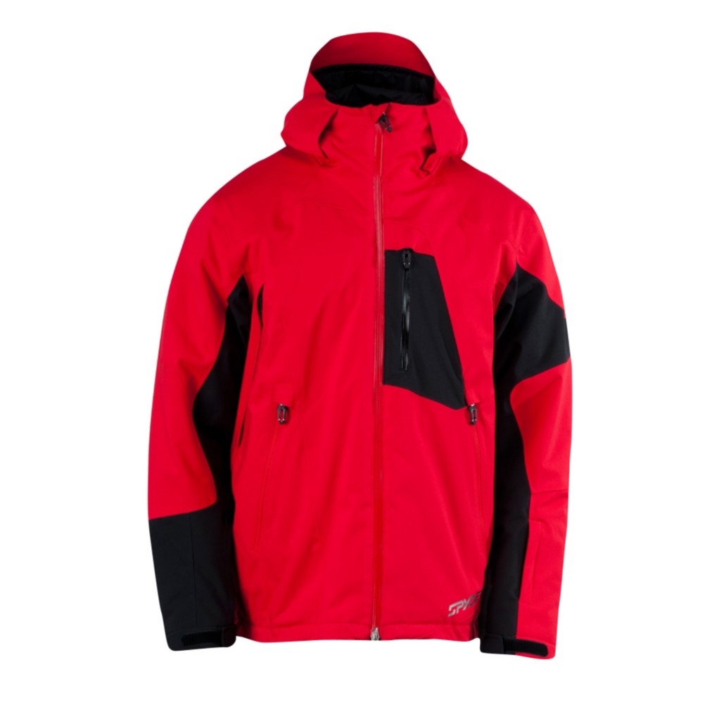 Spyder Chambers Mens Insulated Ski Jacket, Red-Black, swatch