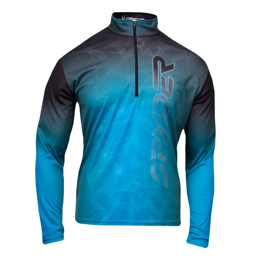 Spyder Gradient Web Dry W.E.B. T-Neck Mens Mid Layer, Collegiate-Black, medium