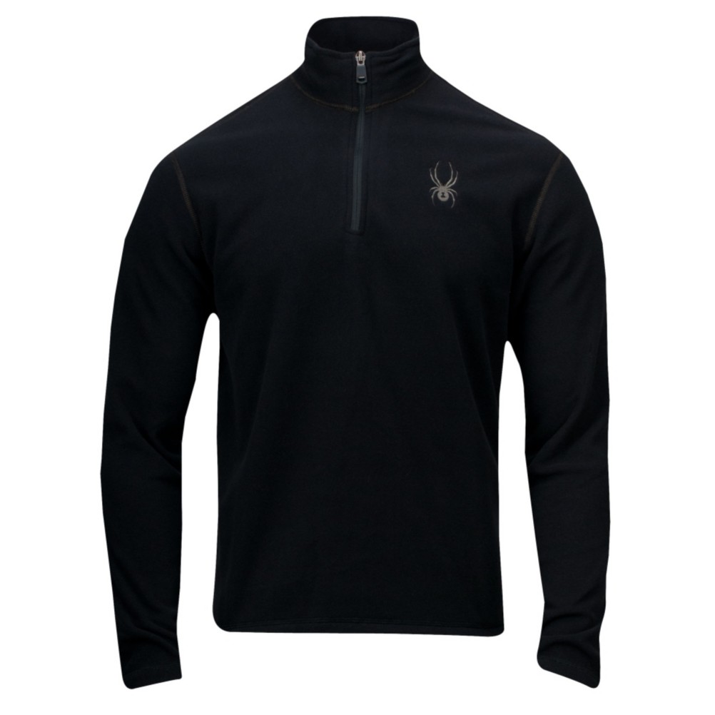 Spyder Speed 1/4 Zip Polartec Fleece T-Neck Mens Mid Layer, Black, medium
