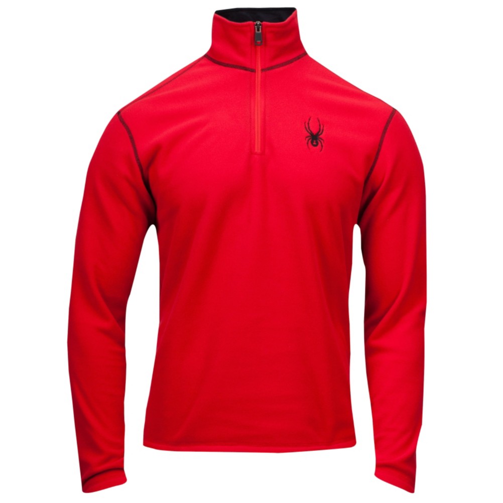 Spyder Speed 1/4 Zip Polartec Fleece T-Neck Mens Mid Layer, Red, swatch