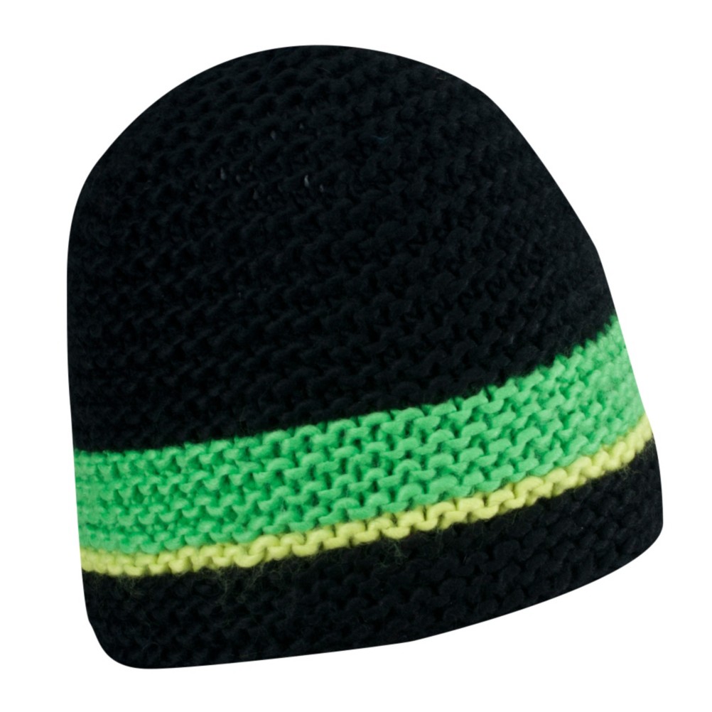 Spyder Bug Band Hand Knit Hat, Black-Classic Green-Sharp Lime, medium