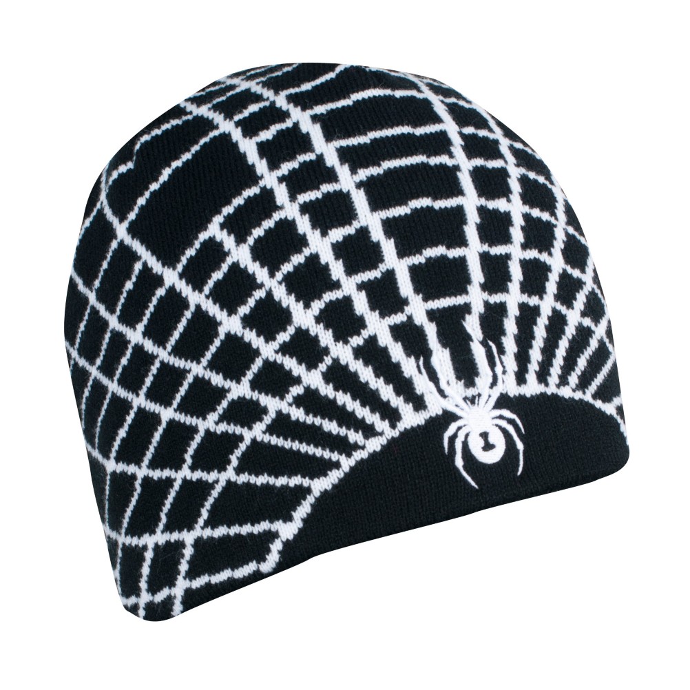 Spyder Web Ski Hat, Black-White, swatch