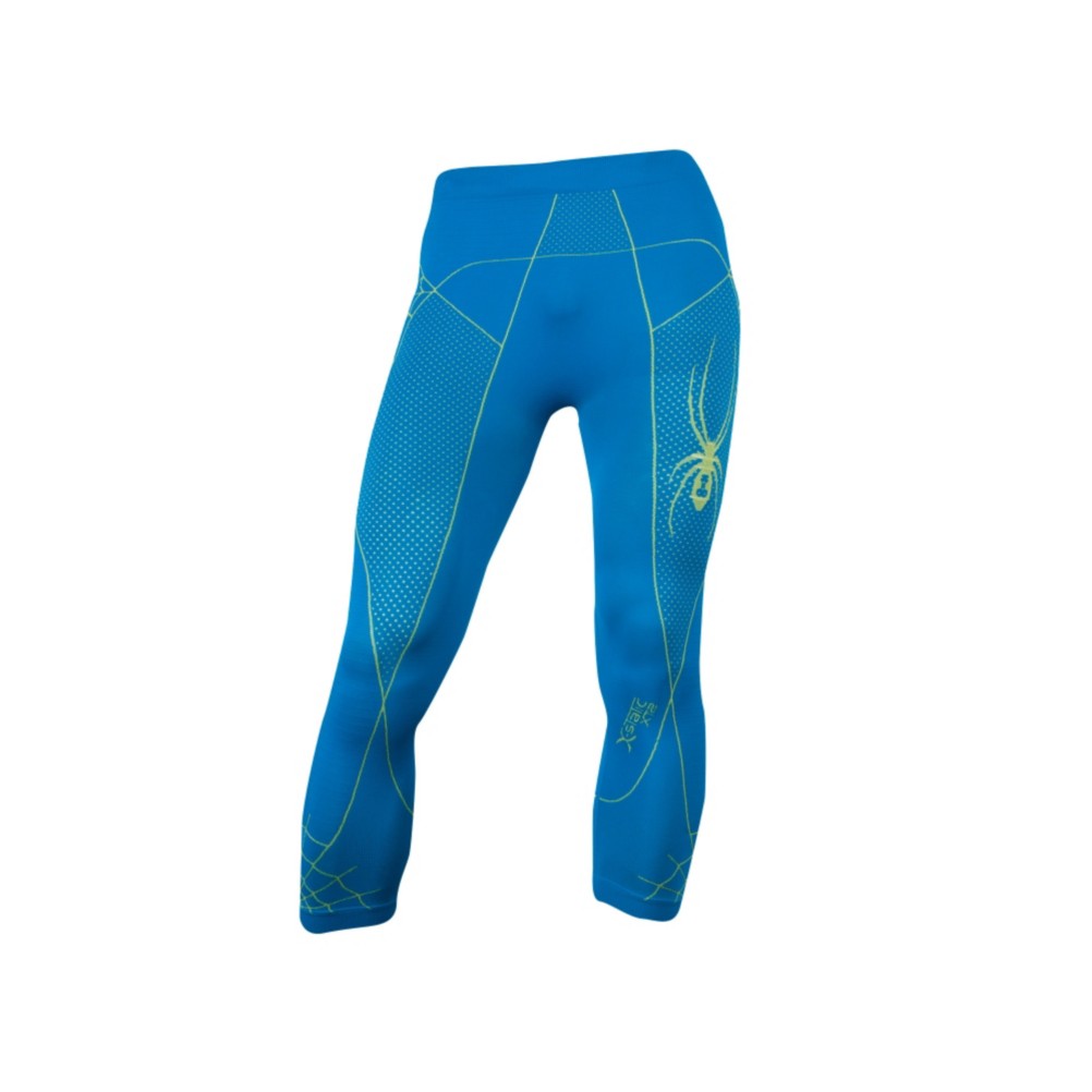 Spyder Scuba X-Static 3/4 Mens Long Underwear Pants, Collegiate-Sharp Lime, swatch
