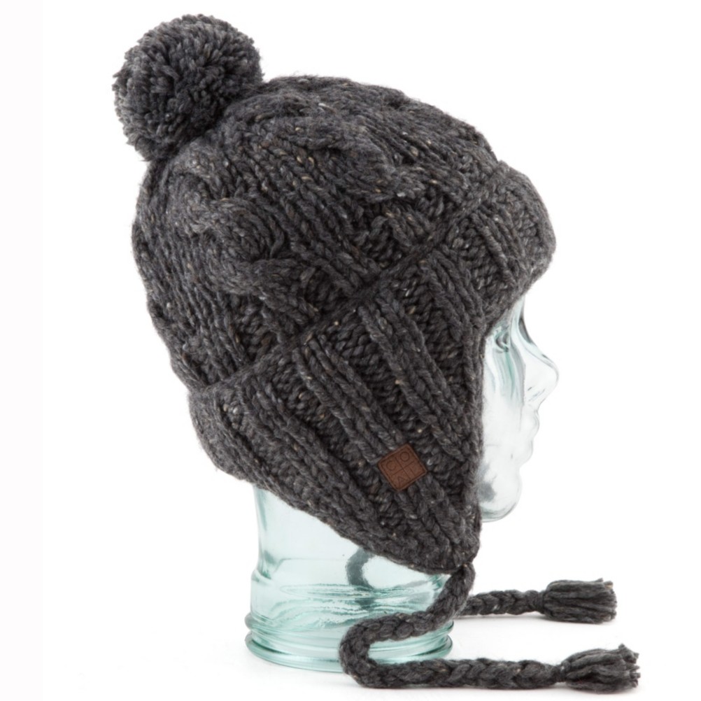 Coal Isles Flap Hat, Charcoal, swatch