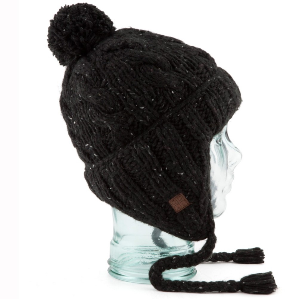 Coal Isles Flap Hat, Black, medium