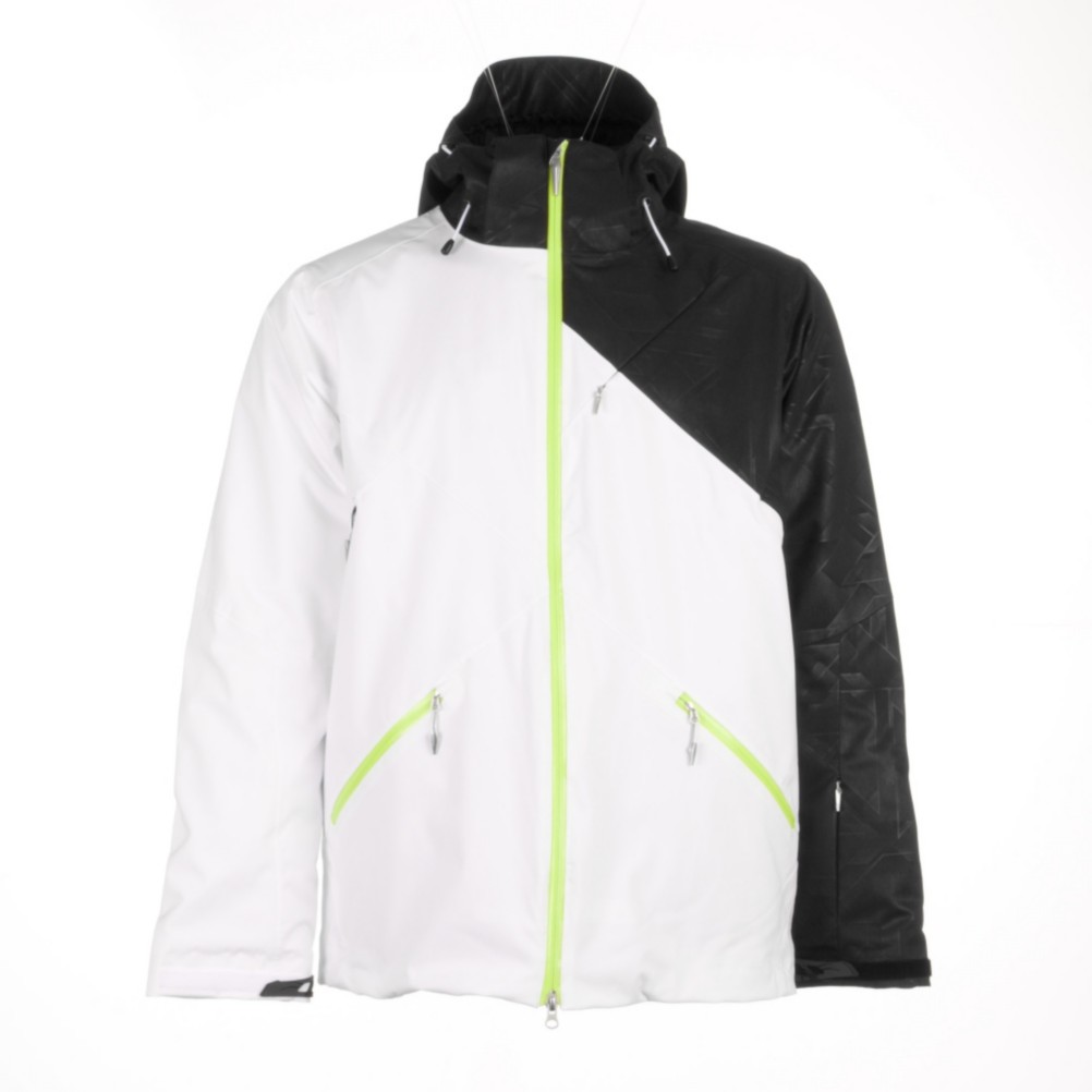 Spyder Enforcer Mens Insulated Ski Jacket, White-Black-Sharp Lime, swatch