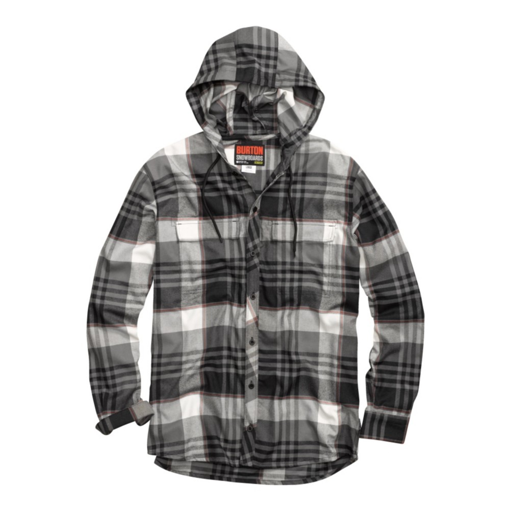 Burton Ruckus Hooded Flannel Flannel, True Black Vandyke Plaid, swatch