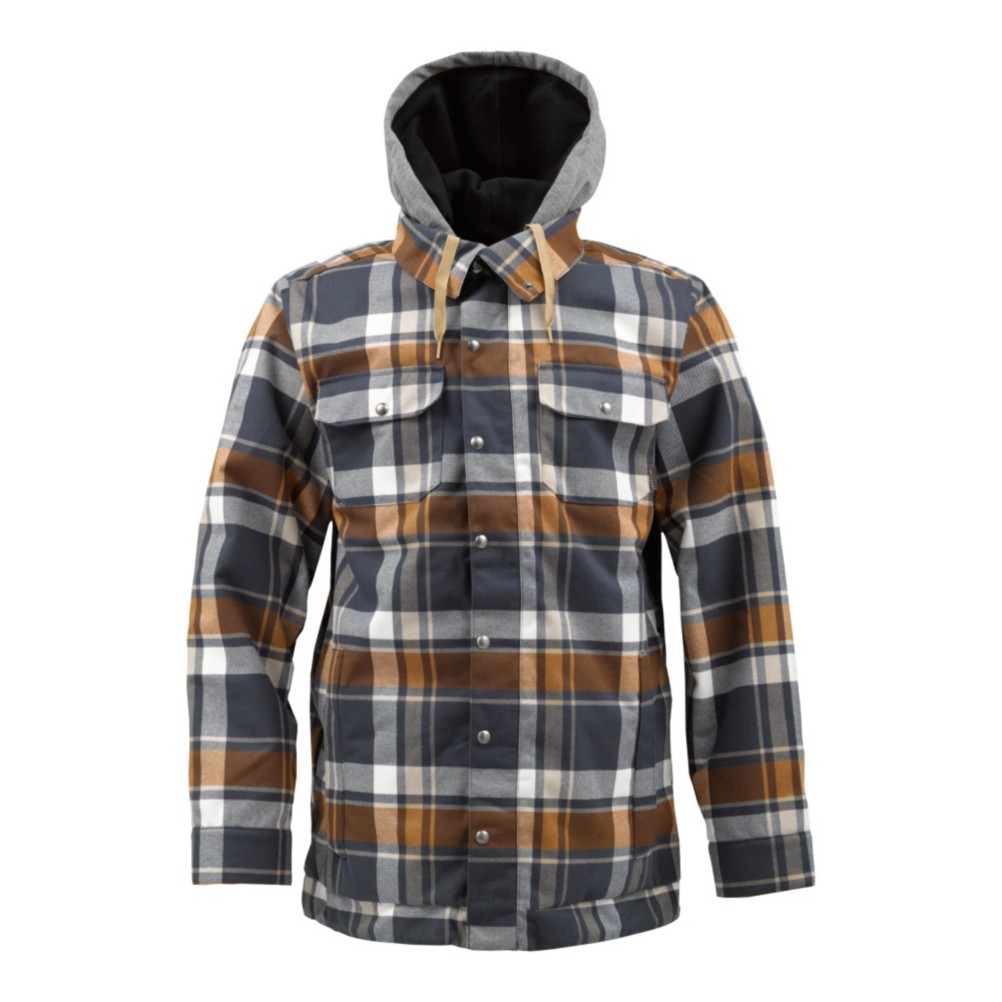 Burton Hackett Mens Insulated Snowboard Jacket, Quarry Riverside Plaid, swatch