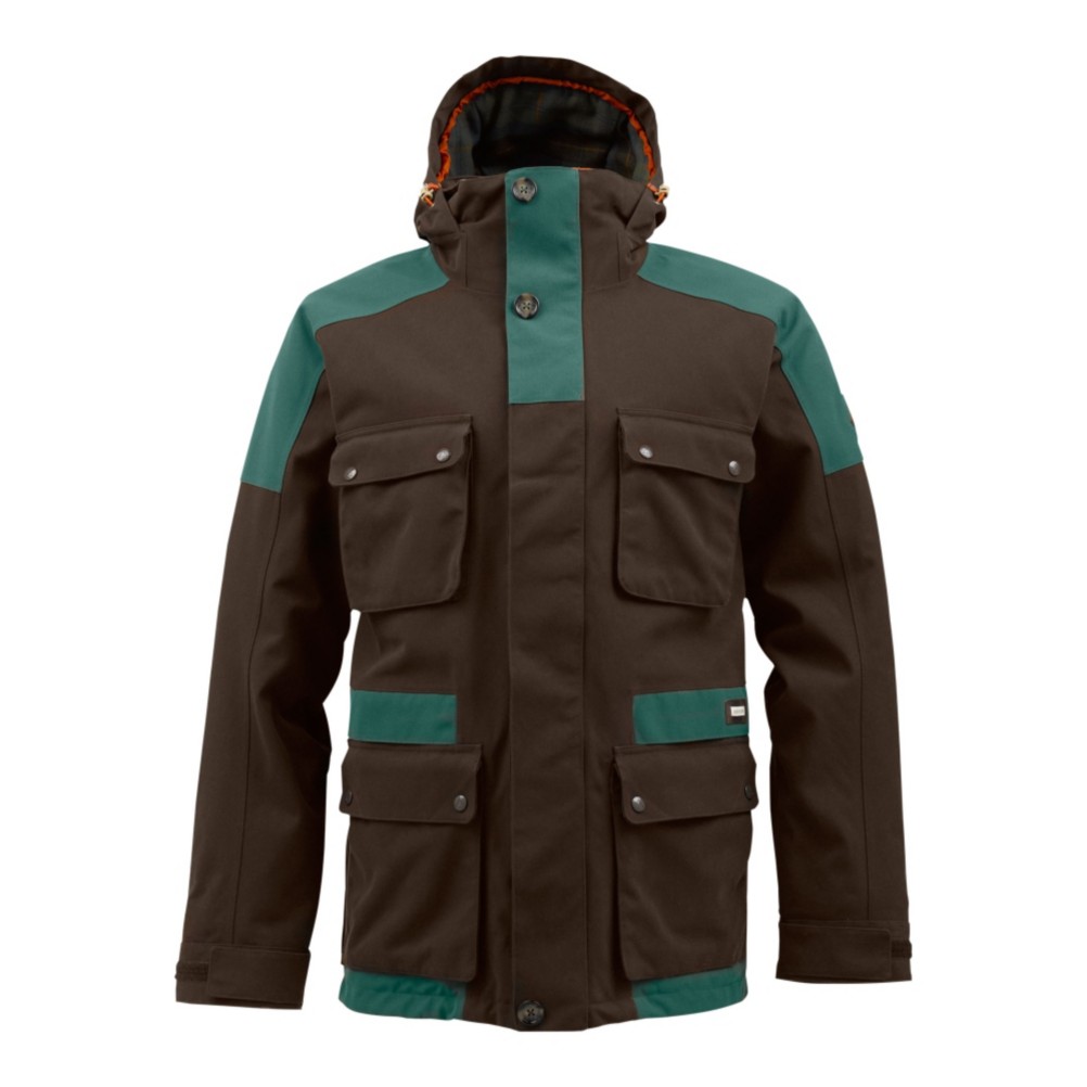 Burton Highland 2L Gore-Tex Mens Insulated Snowboard Jacket, Grizzly-Pine Crest, swatch