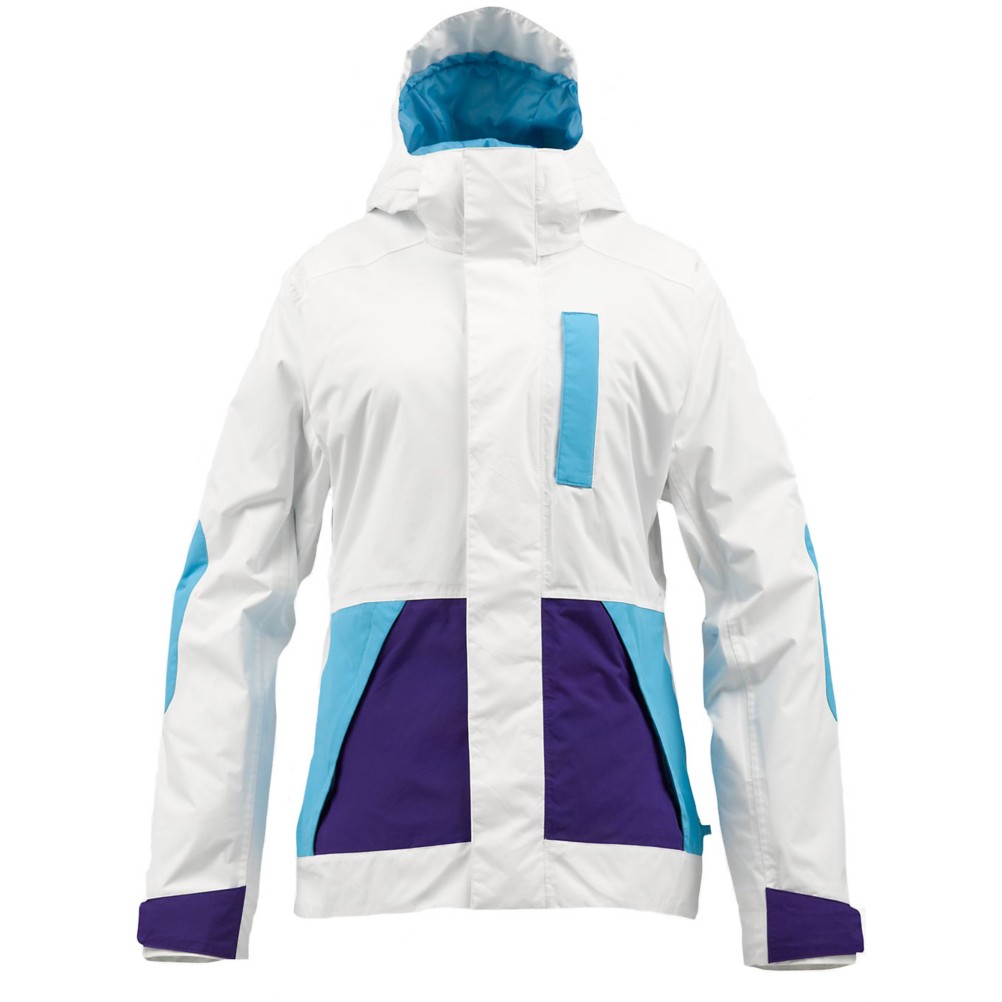 Burton Tonic Womens Insulated Snowboard Jacket, Bright White Colorblock, swatch