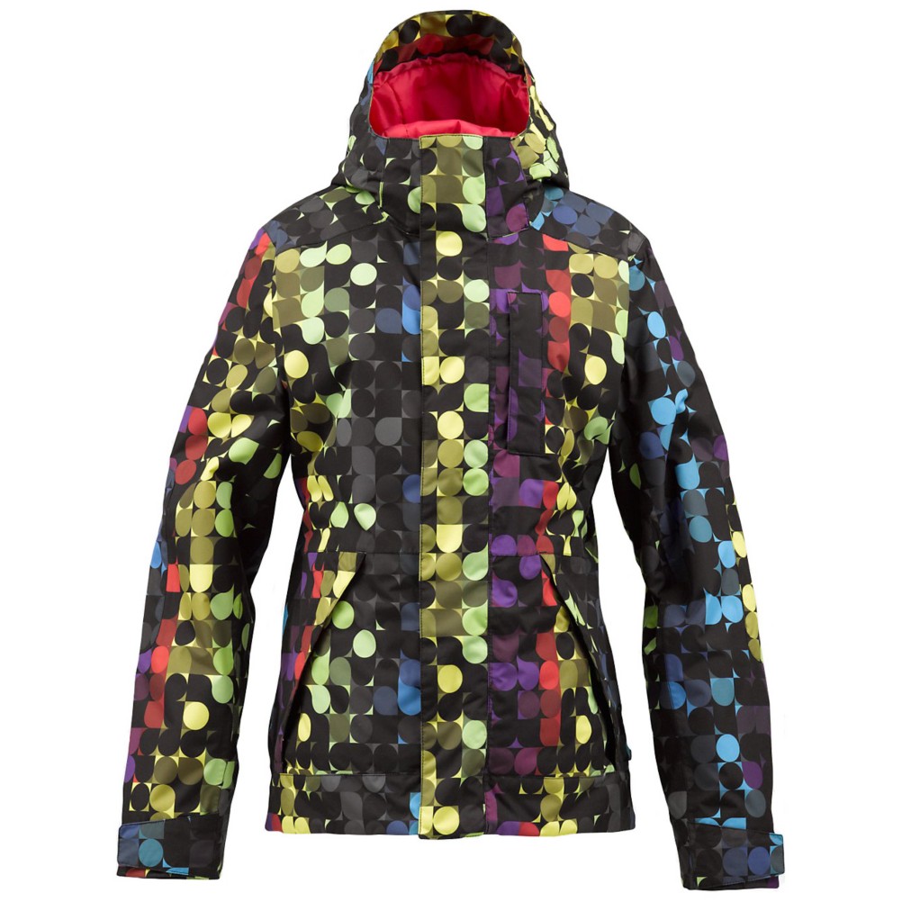 Burton Tonic Womens Insulated Snowboard Jacket, Rainblow Print, swatch
