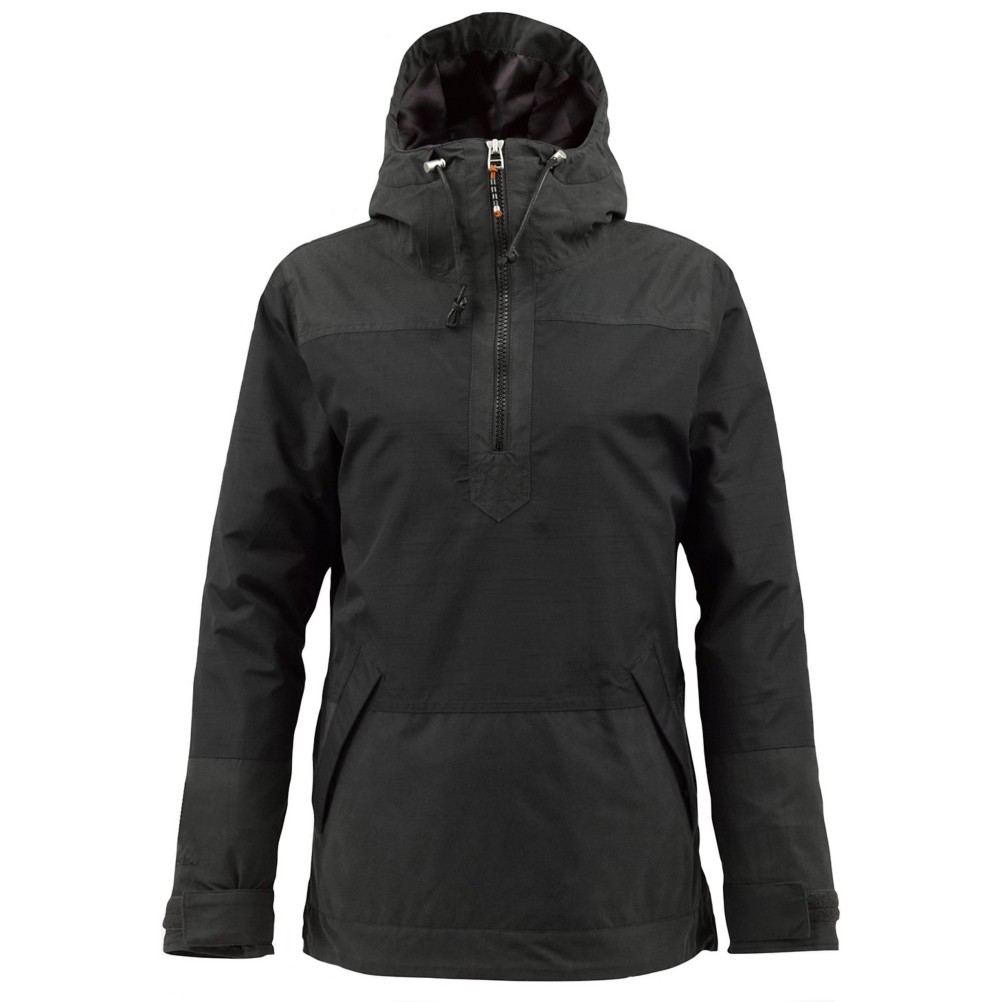 Burton Cora Pullover Womens Shell Snowboard Jacket, True Black, swatch