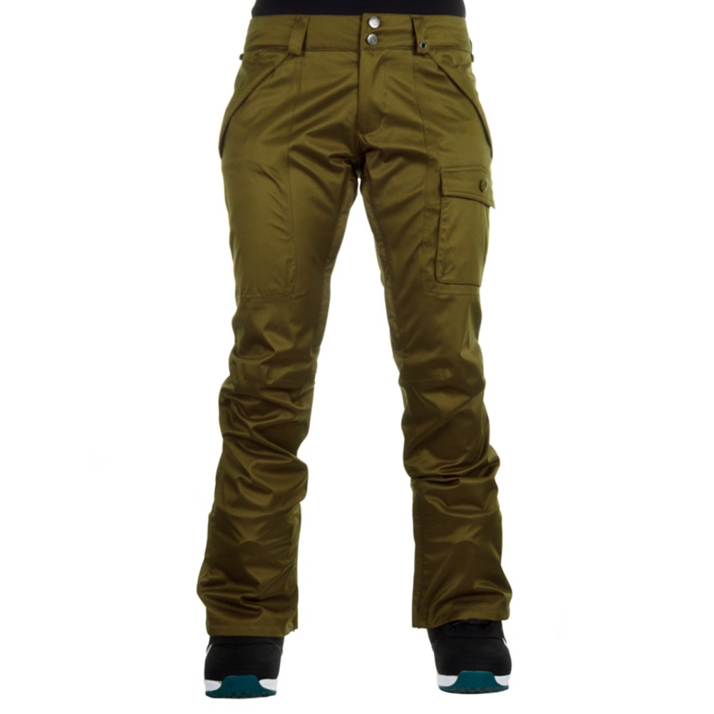 Burton Indulgence Womens Snowboard Pants, Olive, swatch
