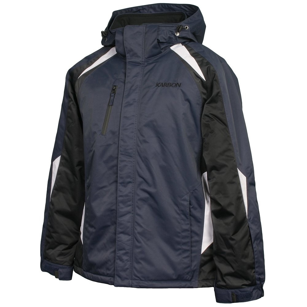 Karbon Pluto Mens Insulated Ski Jacket, Navy-Black-Arctic White, swatch