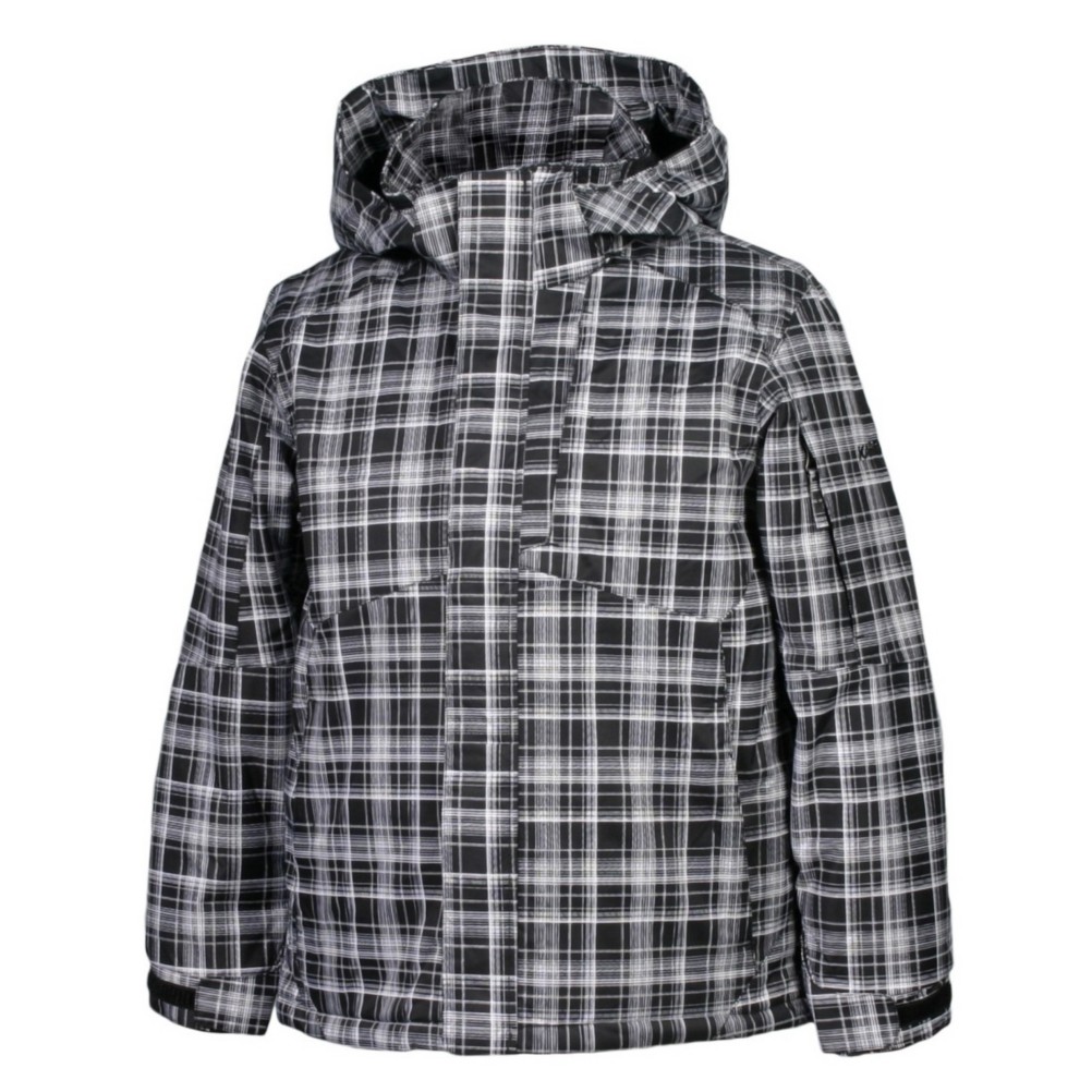 Karbon Seth Boys Ski Jacket, Black-Arctic-White Print, medium