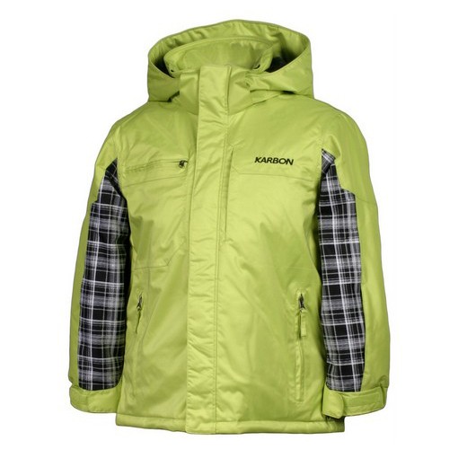 Karbon Ryan Boys Ski Jacket, Lime-Black Axis, swatch