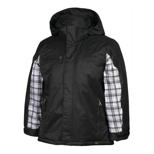 Karbon Ryan Boys Ski Jacket, Black-Arctic White Axis, swatch