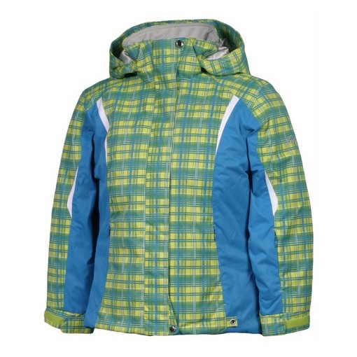Karbon Loreali Girls Ski Jacket, Lime-Quartz Electric-Blue Arctic-White, swatch