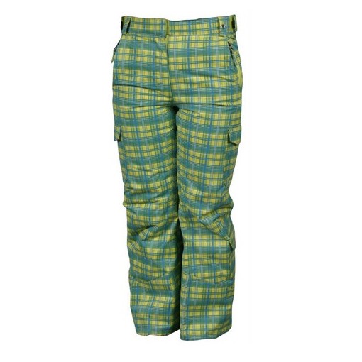 Karbon Sierra Girls Ski Pants, Lime-Arctic White-Print, swatch