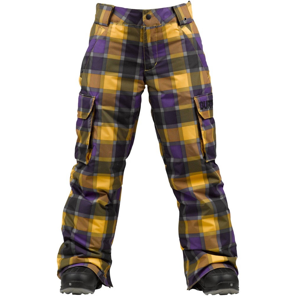 Burton Exile Cargo Kids Snowboard Pants, Sizzurp Revolt Plaid, swatch
