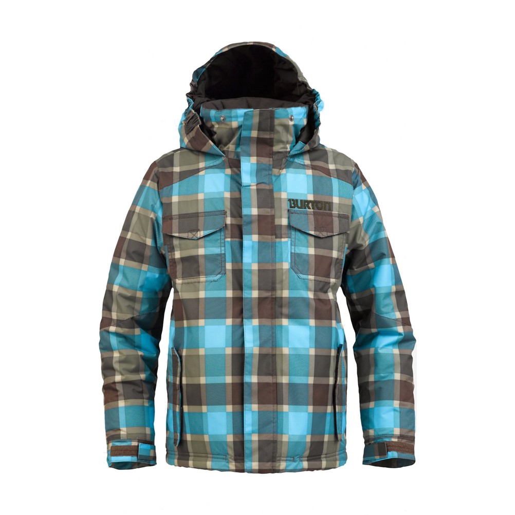 Burton Fray Boys Snowboard Jacket, Norsk Revolt Plaid, swatch