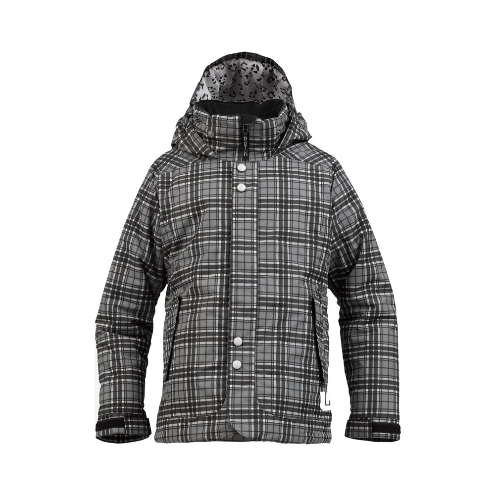 Burton Melody Girls Snowboard Jacket, True Black Punkstar Plaid, swatch