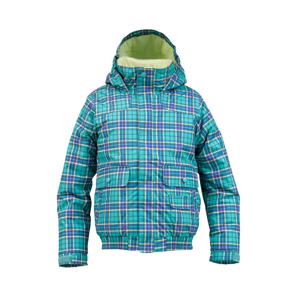 Burton Twist Bomber Girls Snowboard Jacket, Paradise Punkstar Plaid, swatch
