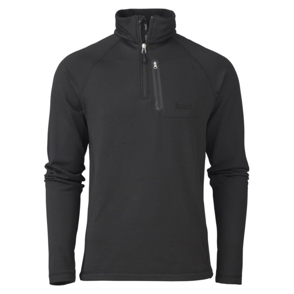 Marker Grid Zip-T Mens Mid Layer, Black, medium