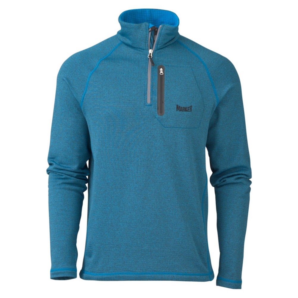 Marker Grid Zip-T Mens Mid Layer, Royal, swatch