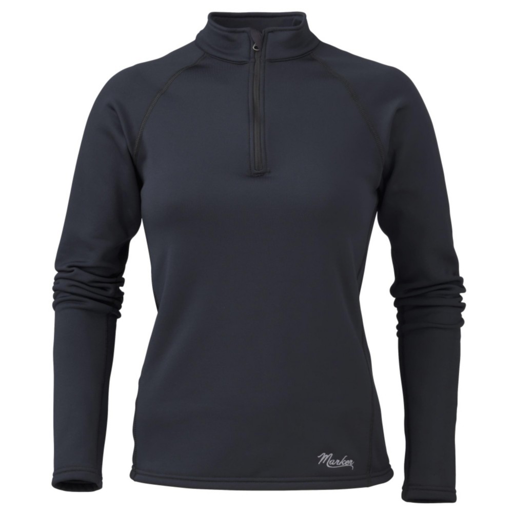 Marker Active Zip-T Womens Mid Layer, Black, medium