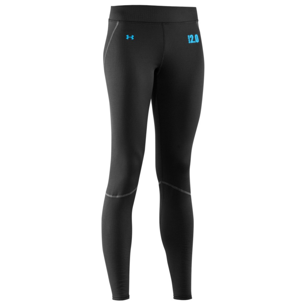 Under Armour Base 2.0 Womens Long Underwear Pants, Black-Cortez, medium