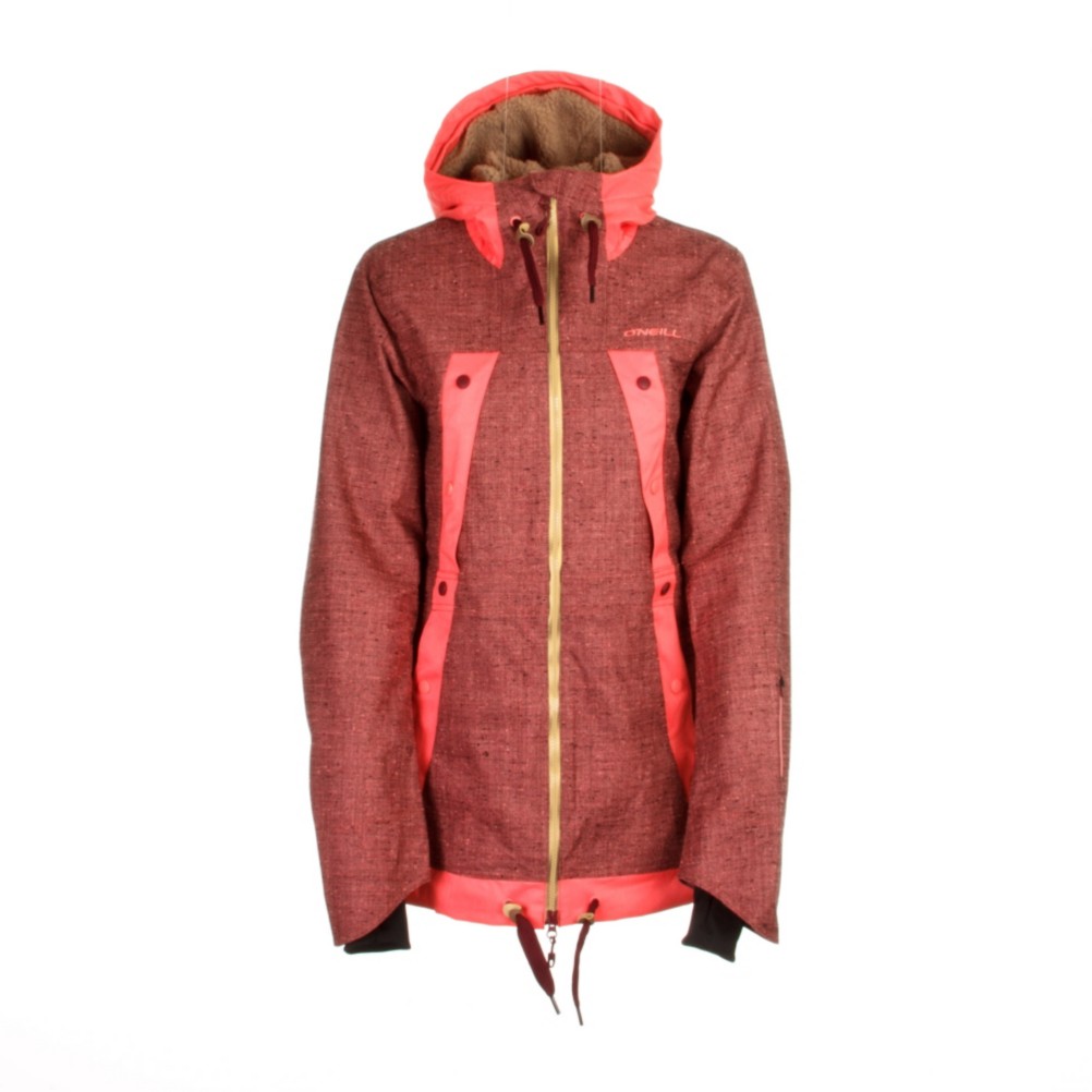 O'Neill Sparkle Womens Shell Snowboard Jacket, Calypso Coral, swatch