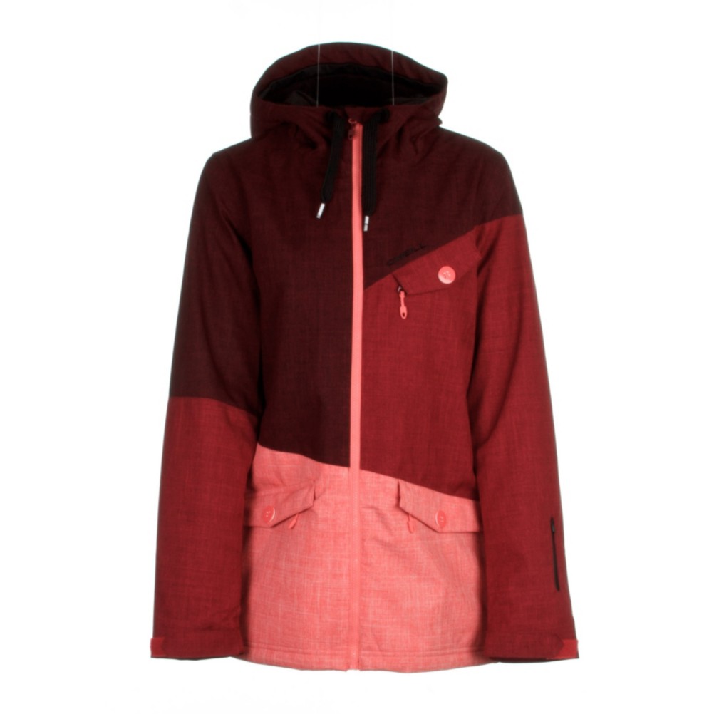 O'Neill Segment Womens Insulated Snowboard Jacket, Cape Red, medium