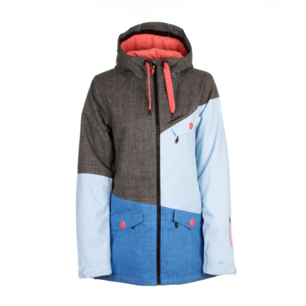 O'Neill Segment Womens Insulated Snowboard Jacket, Marl Brown, swatch