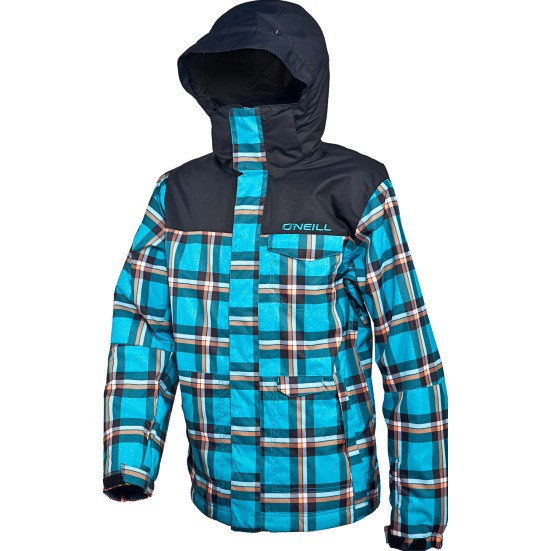 O'Neill Grid Mens Insulated Snowboard Jacket, Orange Aop, swatch