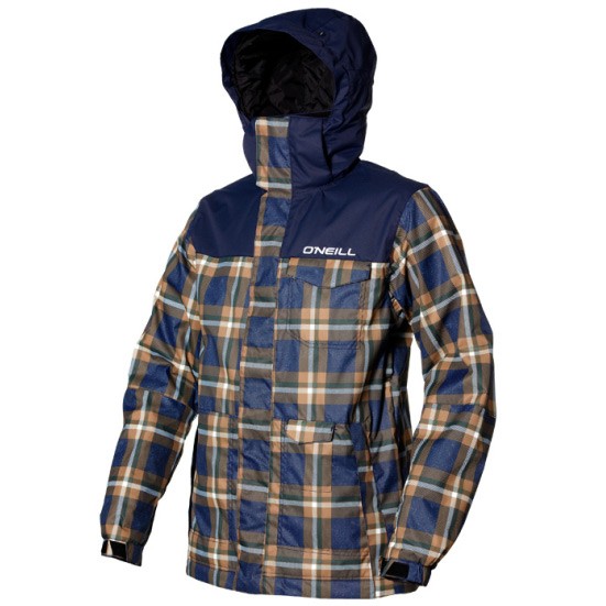 O'Neill Grid Mens Insulated Snowboard Jacket, Blue Aop-Blue, swatch