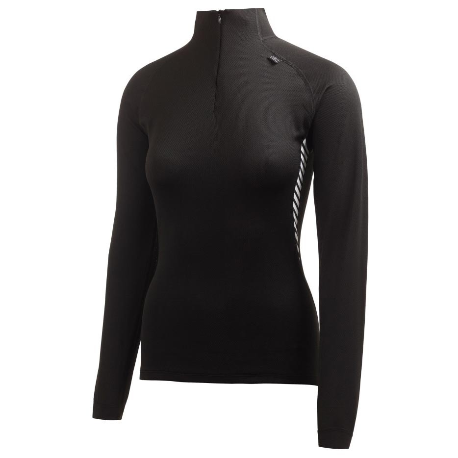 Helly Hansen Dry Dynamic 1/2 Zip Womens Long Underwear Top, Black, medium