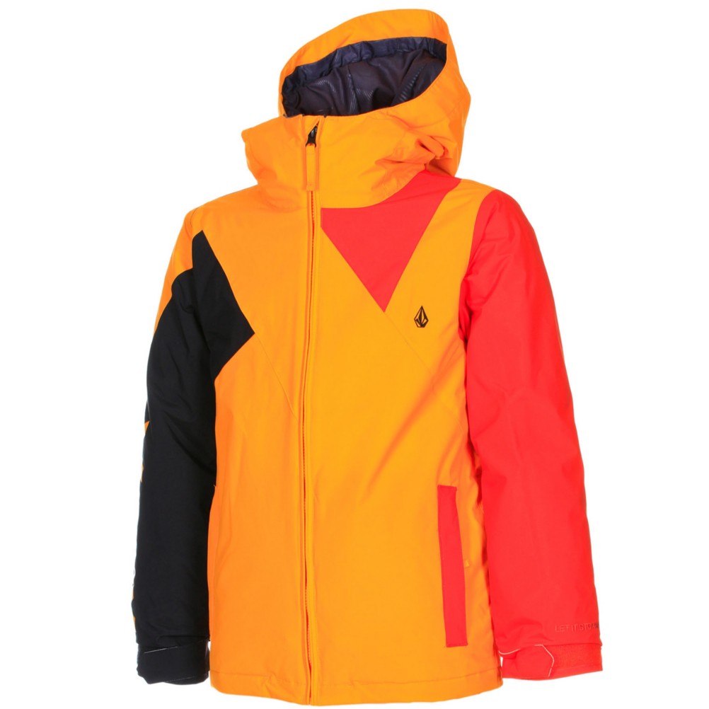 Volcom Impact Insulated Boys Snowboard Jacket, Orange Burst, swatch