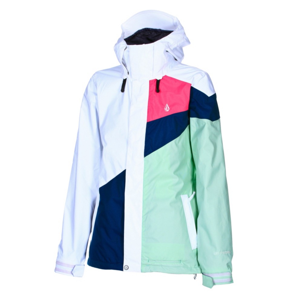 Volcom Cremini Womens Shell Snowboard Jacket, White, swatch