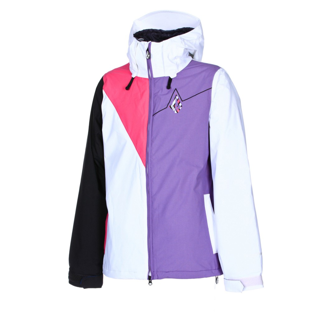 Volcom Threat Womens Insulated Snowboard Jacket, White, swatch