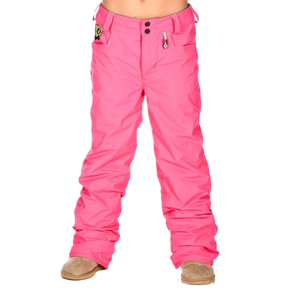 Volcom Tweet Insulated Girls Snowboard Pants, Shocking Pink, medium