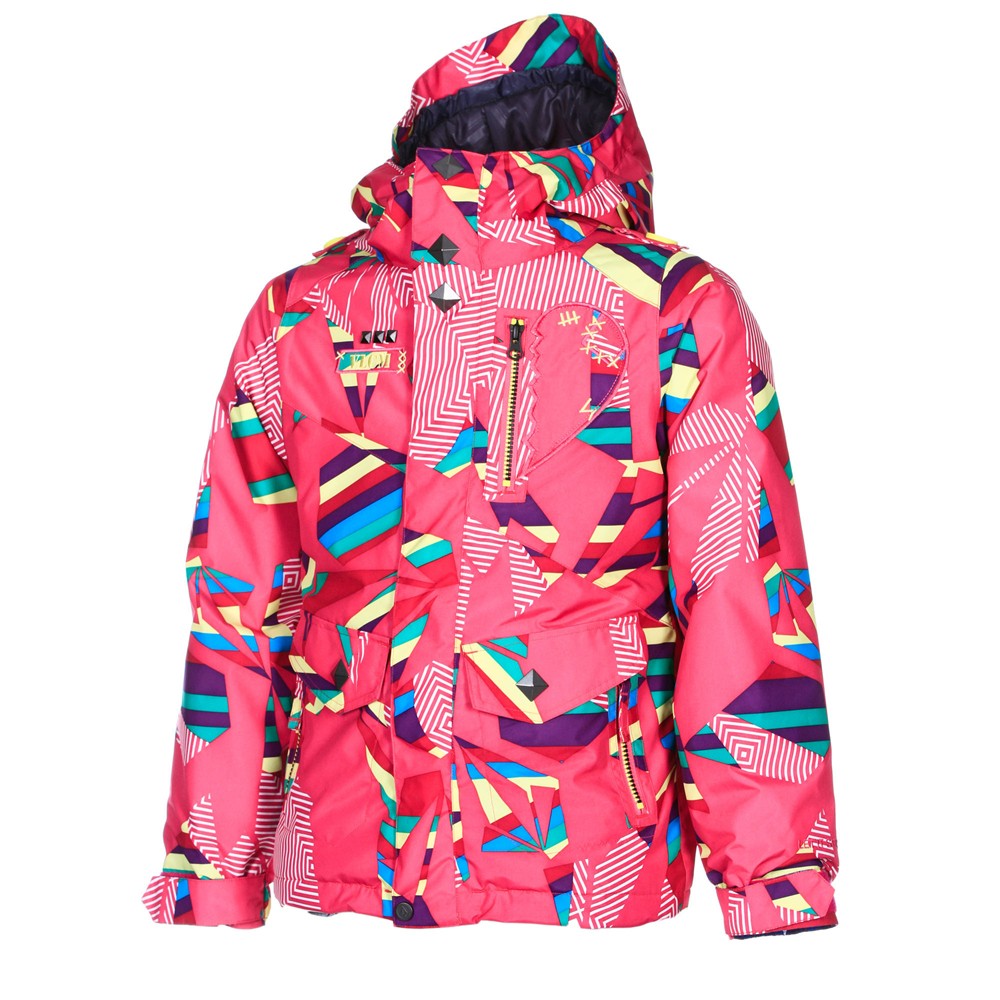 Volcom Penny Insulated Girls Snowboard Jacket, Scattered Stone Stripe, medium