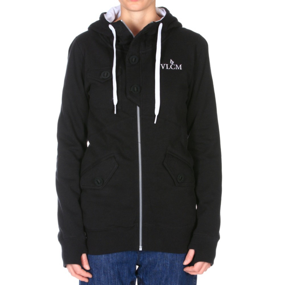 Volcom Taro Womens Hoodie, Black, medium